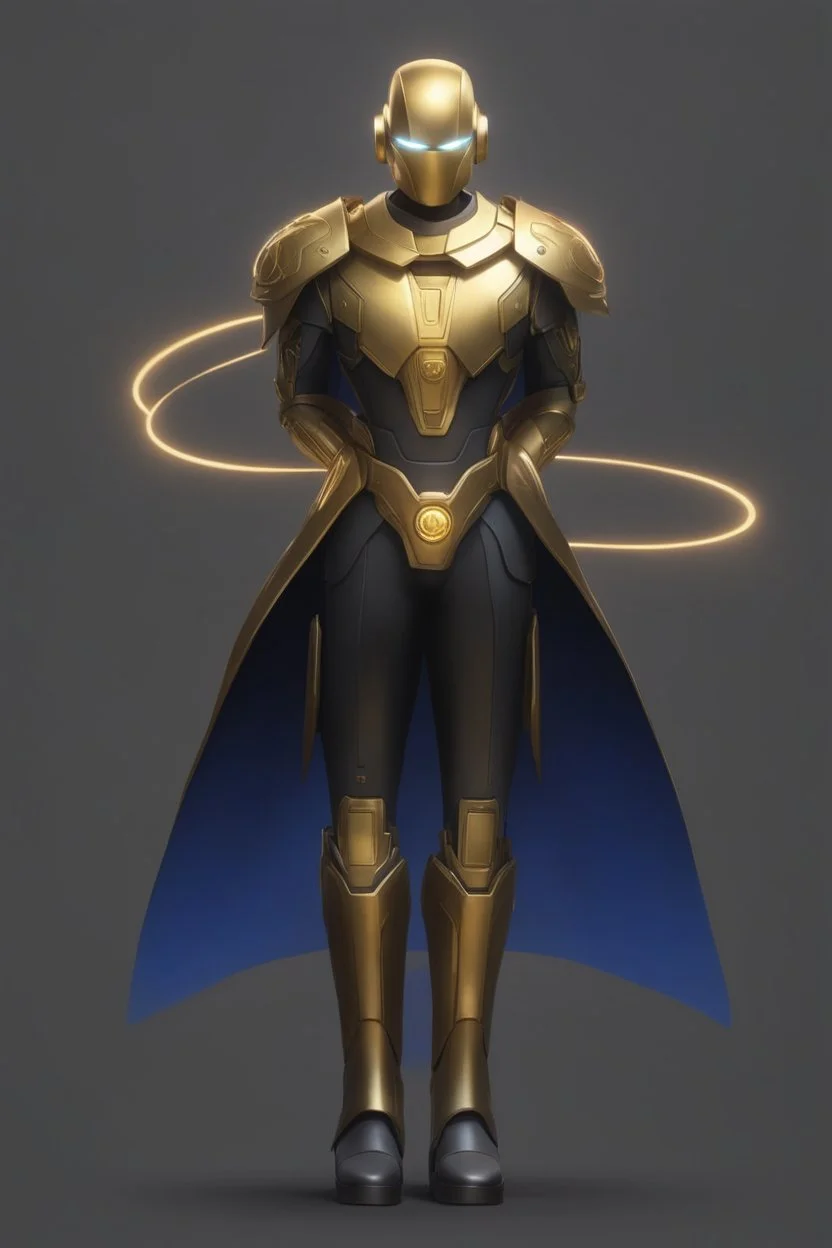 Golden Robot, Heavenly Angel Characteristcics, Sorcerer Supreme, Cloak, Humanoid, Halo Ring on his back.