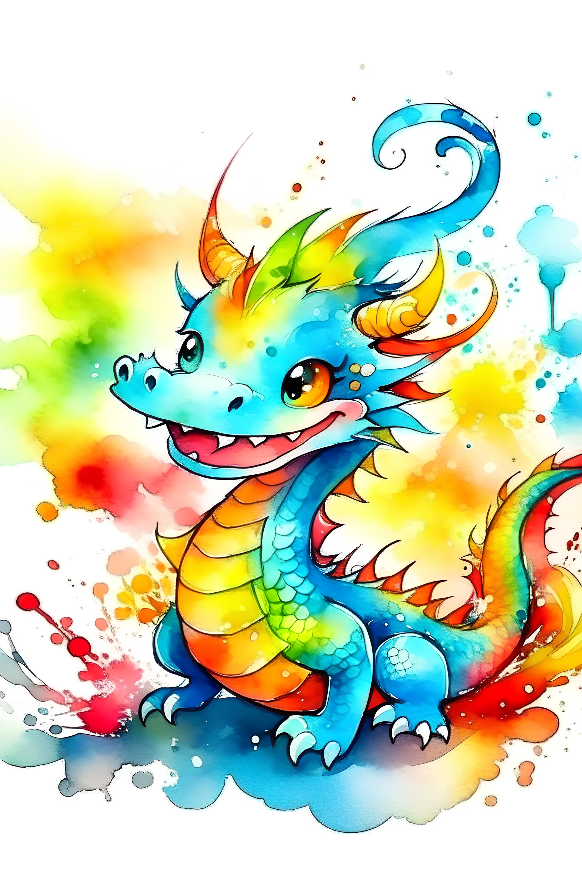 Blue Cartoon Dragon Drawing – Freelance Fridge- Illustration & Character  Development