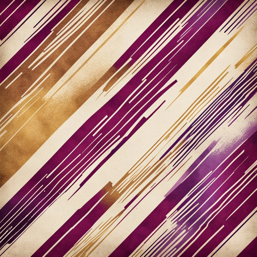 Hyper Realistic diagonal-grungy-multicolor-lines-intersecting (maroon + golden + purple + white) on vintage-grungy-paper