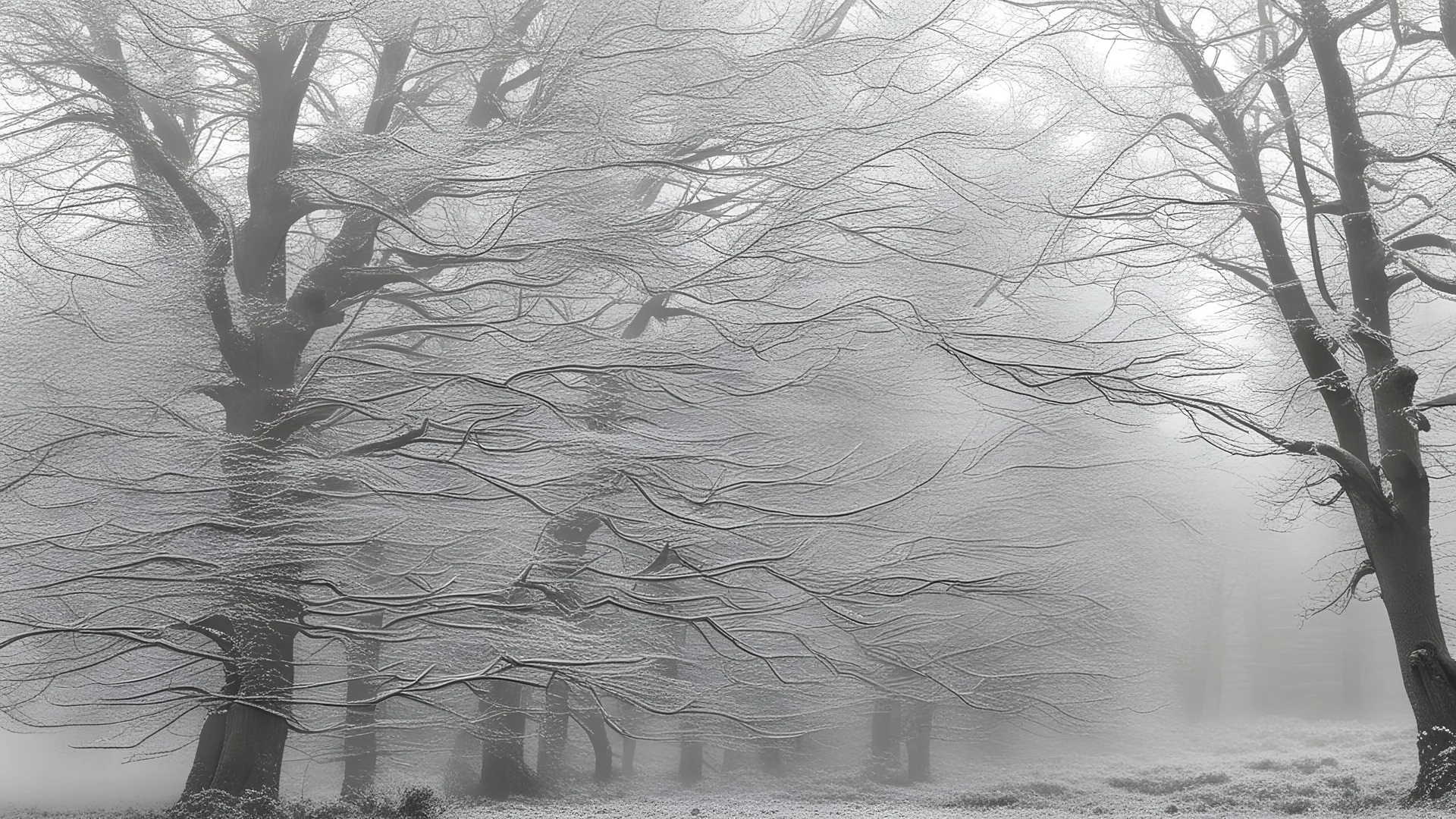 Several days of cold a haw frost had settled. Then the fog came down . It took away the clarity but bought a totally different atmosphere.