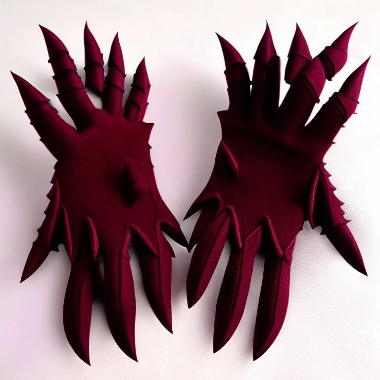 burgundy claws gloves