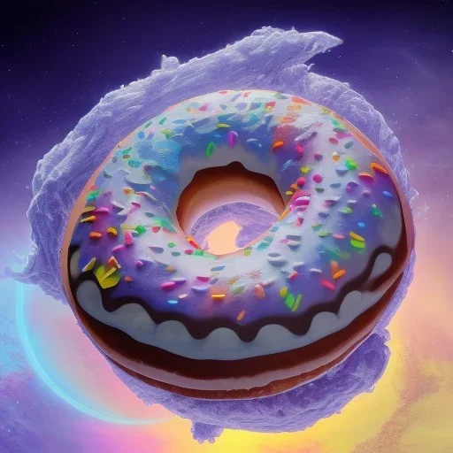 Dunkin donut flying space wagon dreamworld, trippy acid high resolution überdetalied computerpainting