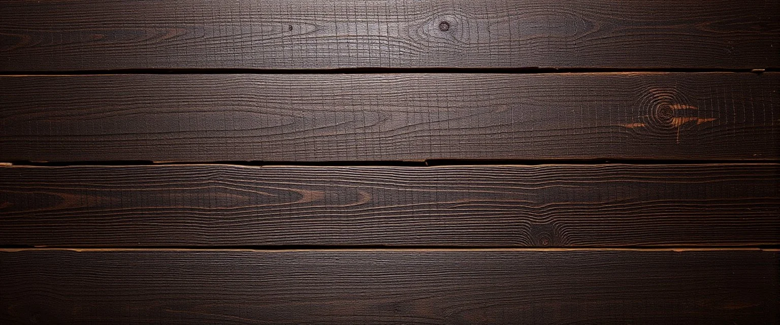 horizontal wooden planks painted dark brown