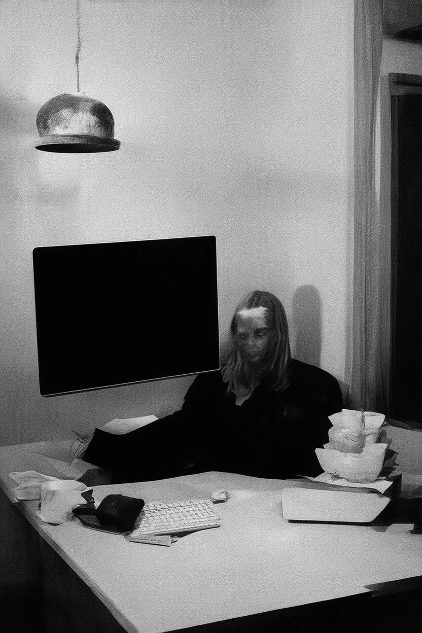solana king liquidation flush shadow face in a dark room looking at computer oracle of delphi seeing the future in the style of surrealism black and white