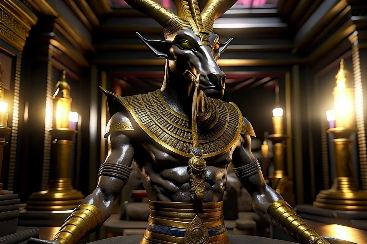 ancient Egypt Design and create a photorealistic image Anubis