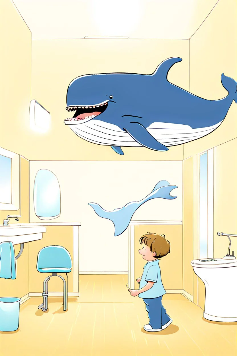 The whale is off to visit the whale dentist