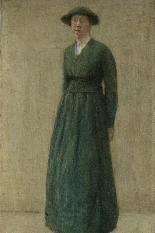 Full body portrait, painting, medium shot lady Gwen John