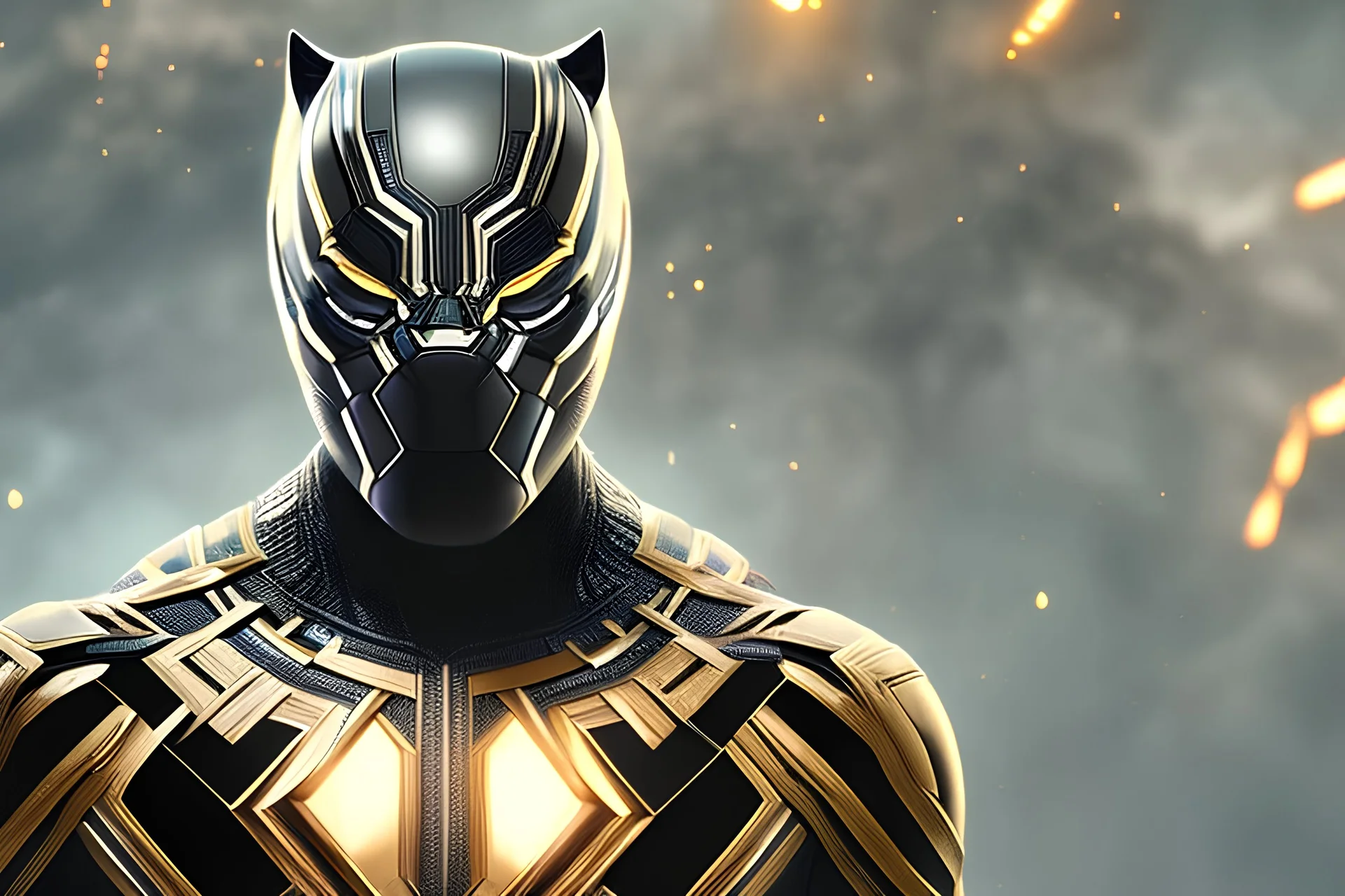 black panther, golden armor suit, full body close up, soft light atmosphere, light effect，vaporwave colorful, concept art, smooth, extremely sharp detail, finely tuned detail, ultra high definition, 8 k, unreal engine 5, ultra sharp focus