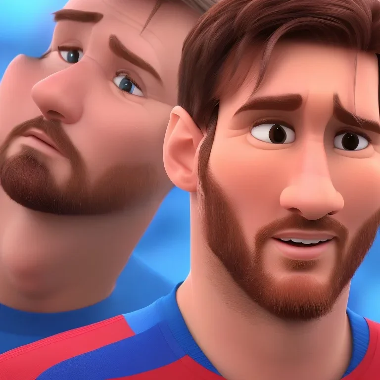 perfect face lionel messi happy, highly detailed, wearing Argentina