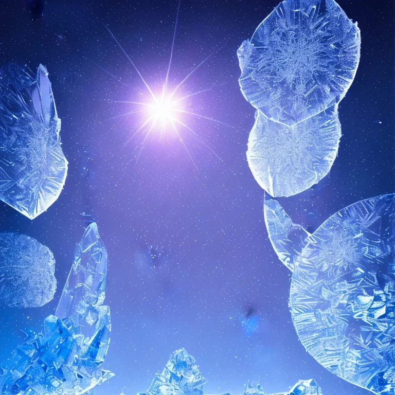 celestial, reflection, ice crystals, snow, icicles