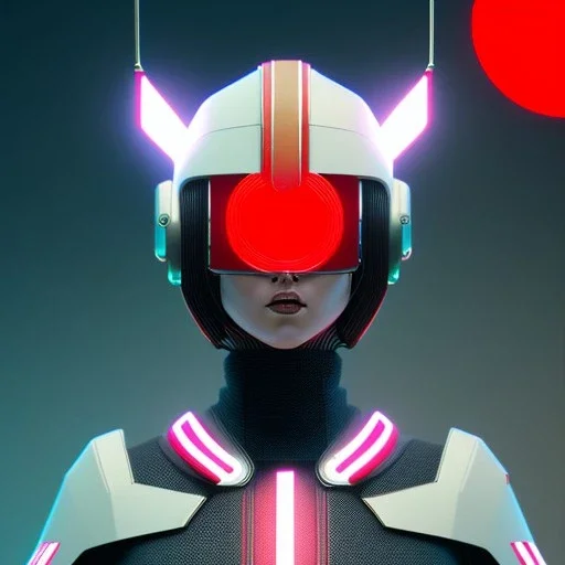 woman, rounded face, Japanese, red, round helmet, retro futuristic, latex coat, soft color, highly detailed, art stations, concept art, smooth, unreal engine 5, god rays, ray tracing, RTX, lumen lighting, ultra detail, volumetric lighting, 3d, finely drawn, high definition, high resolution.