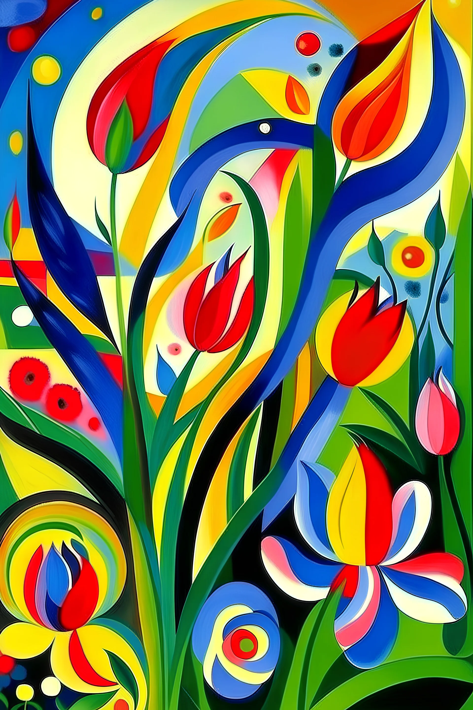 spring tulips; Wassily Kandinsky