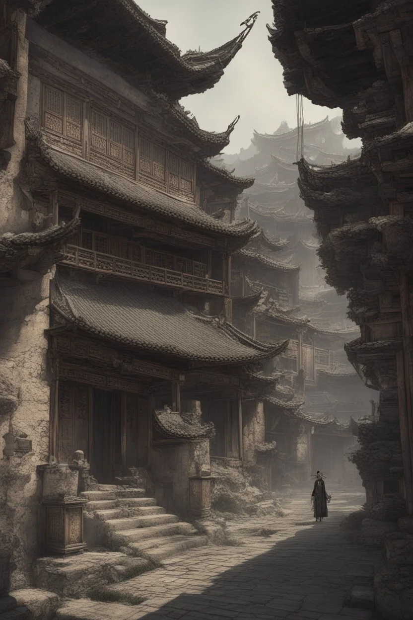 ancient, chinese, fantasy, ghost town