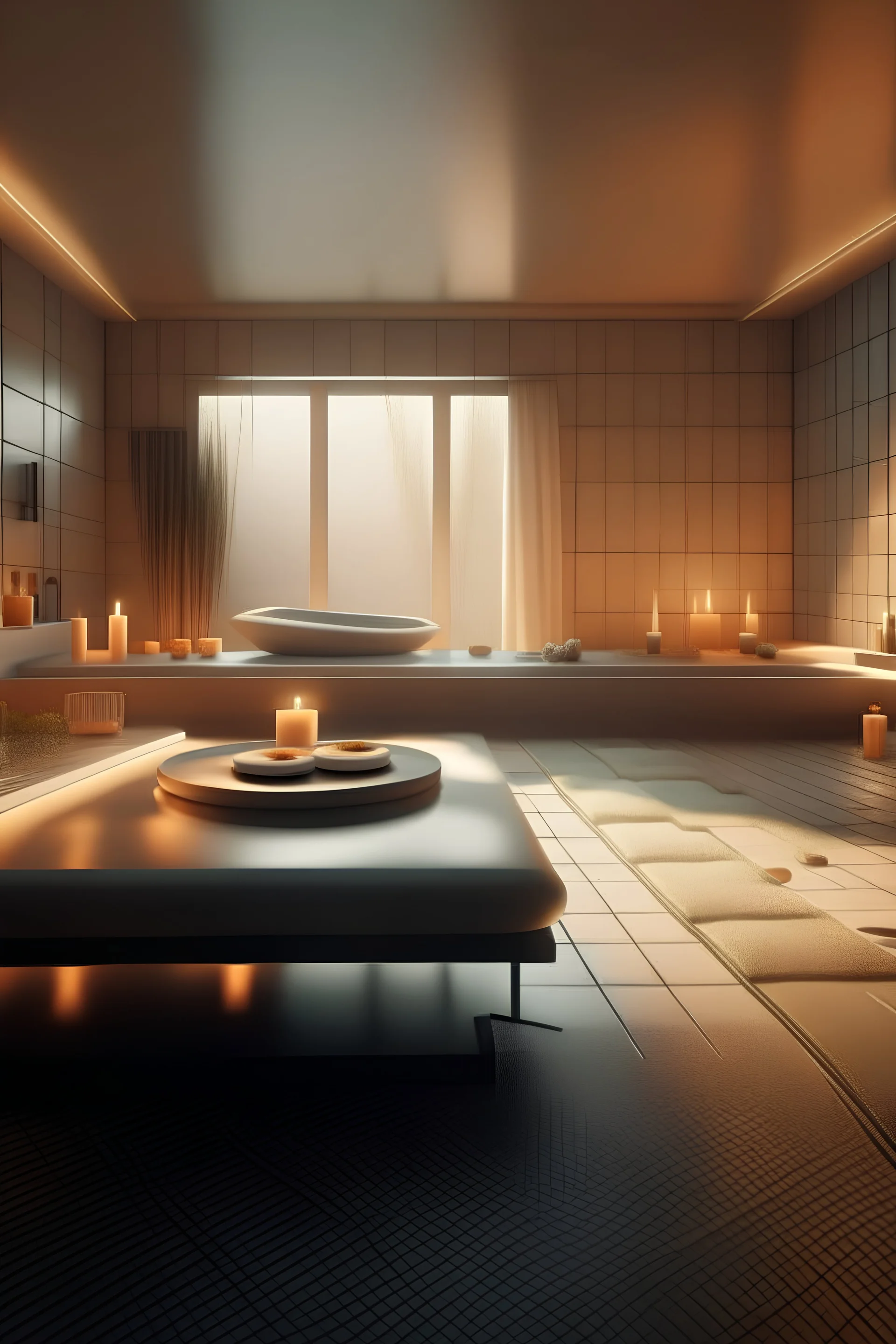 atmosphère autour d'un spa, détails précis, haute définition