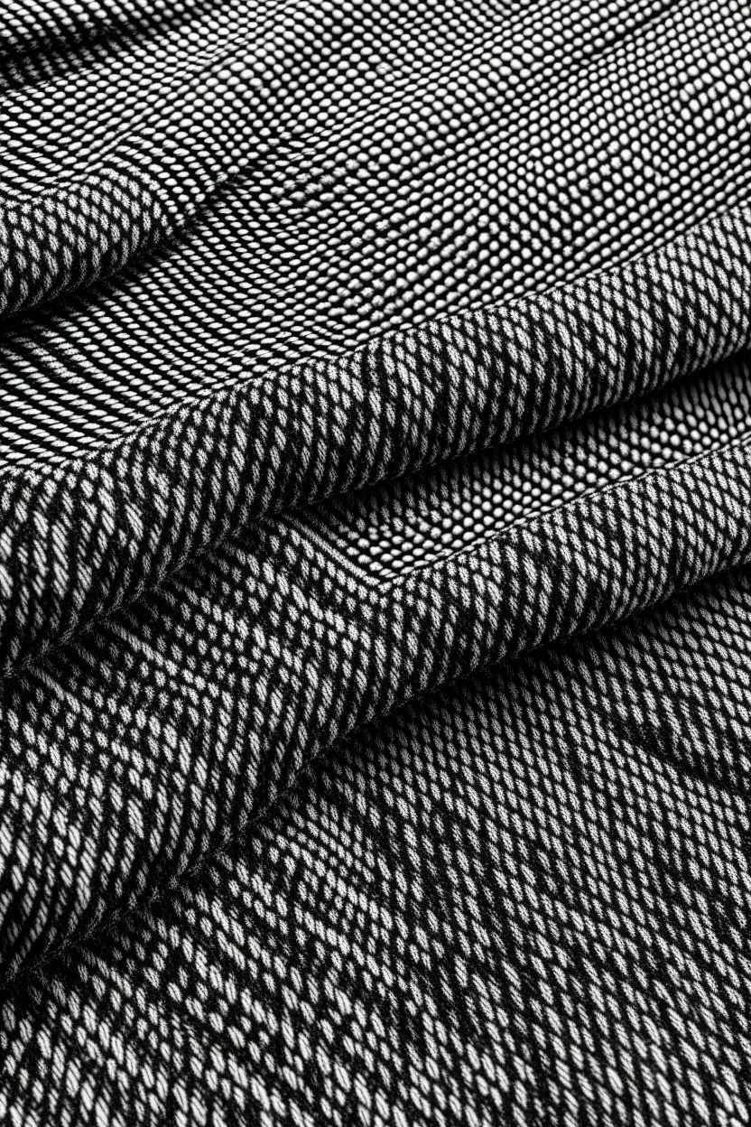 flatlay pattern wool tweed, tilable, black and white, top view, uniforme texture, photorealistic effect