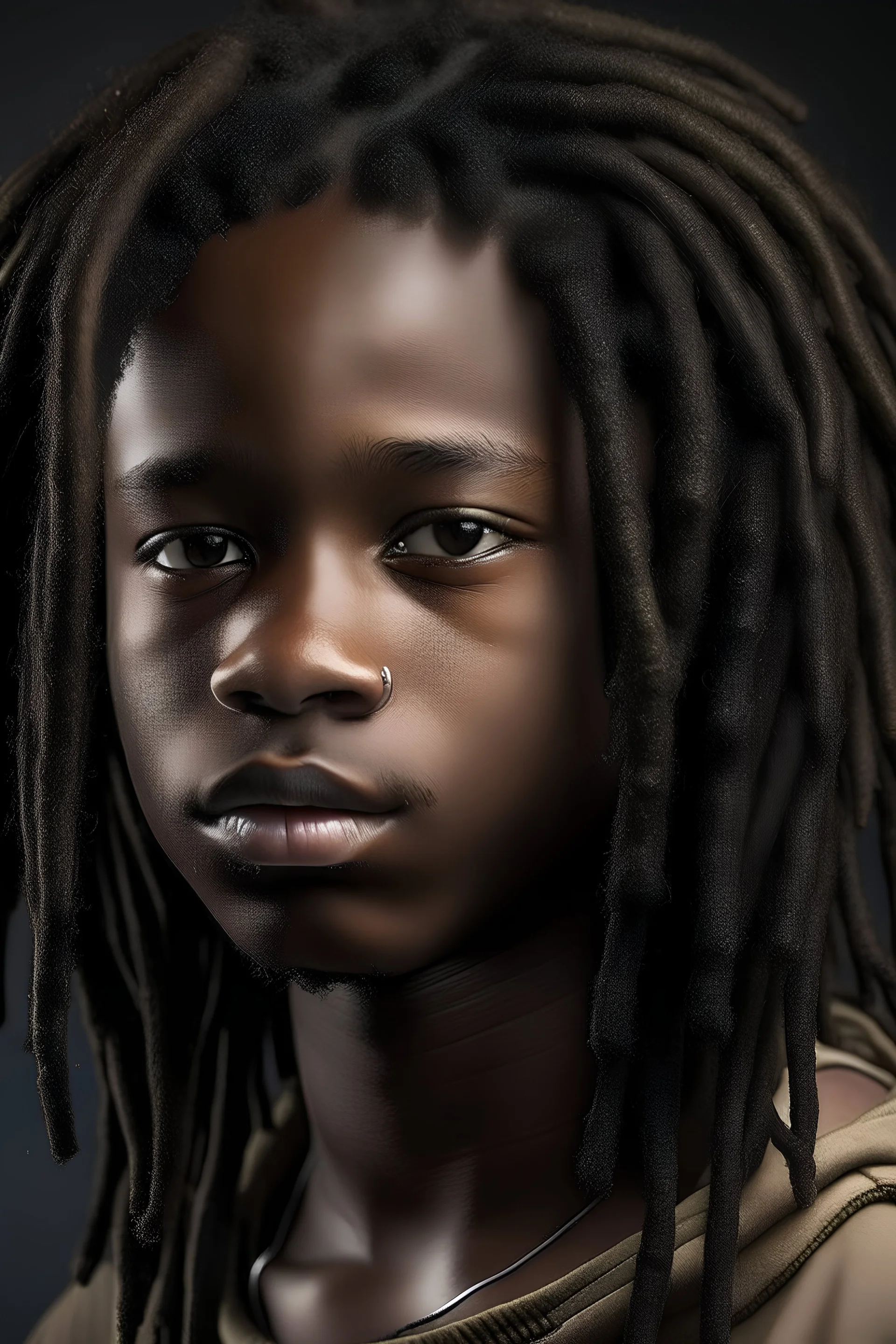 Dark skin teen with dreads