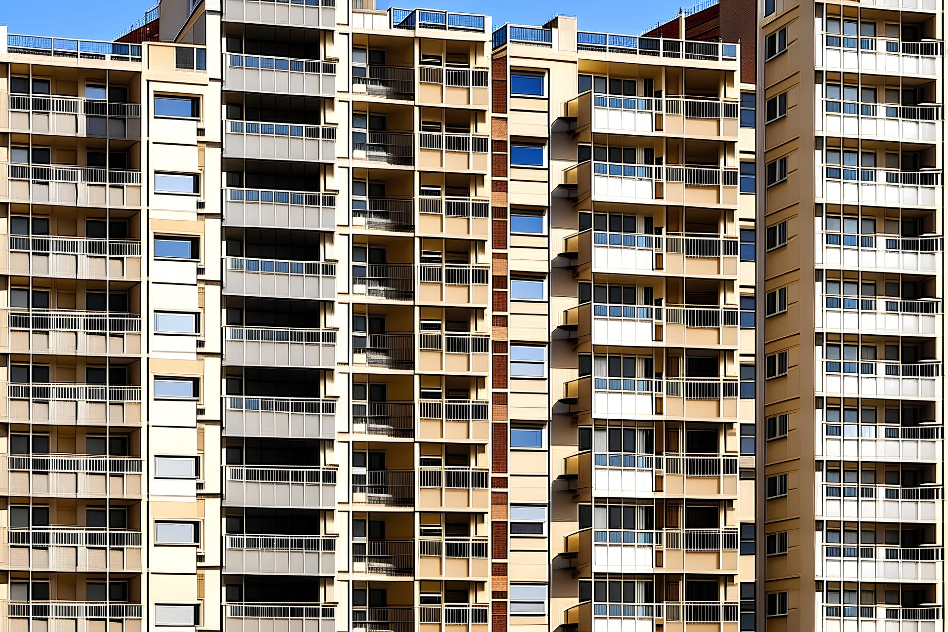 closeup of a group of blocks of residential buildings in a Spanish city