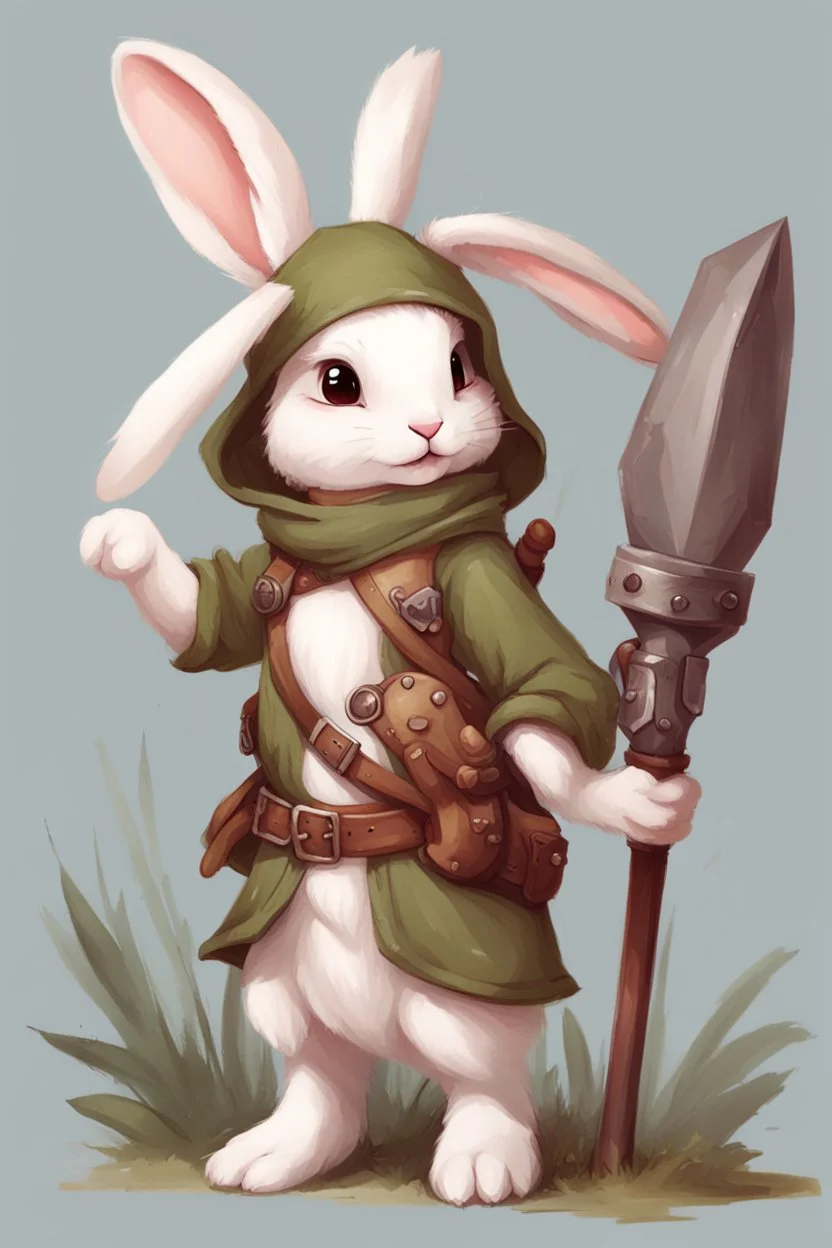 Cute bunny adventurer dnd art realism