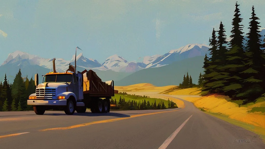 truck mountain road by Andrea del sato