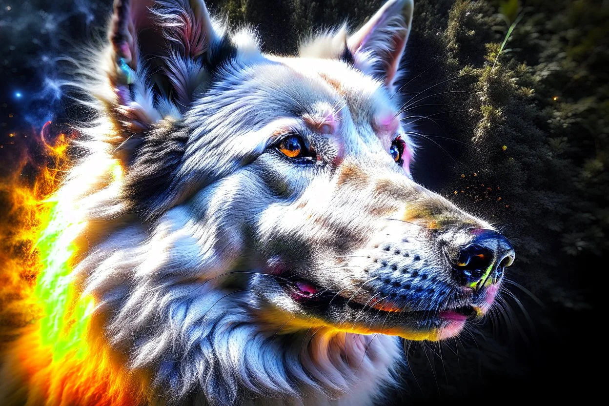 fantasy fire wolf