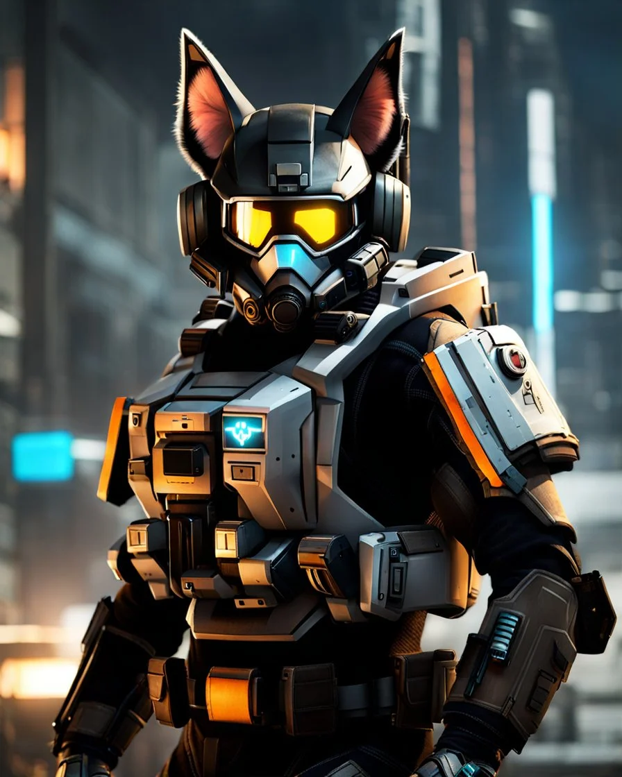 a titanfall pilot that is part bat, concept art, furry, humanoid, cyberpunk, anthropomorphic bat, titanfall 2