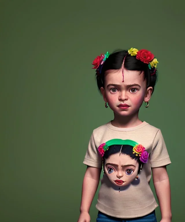 Frida toddler, full body, dramatic lighting, hyper realistic