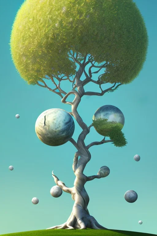 Vector tree set illustration a beautiful digital painting of a marble tree entertwined in tumutluous