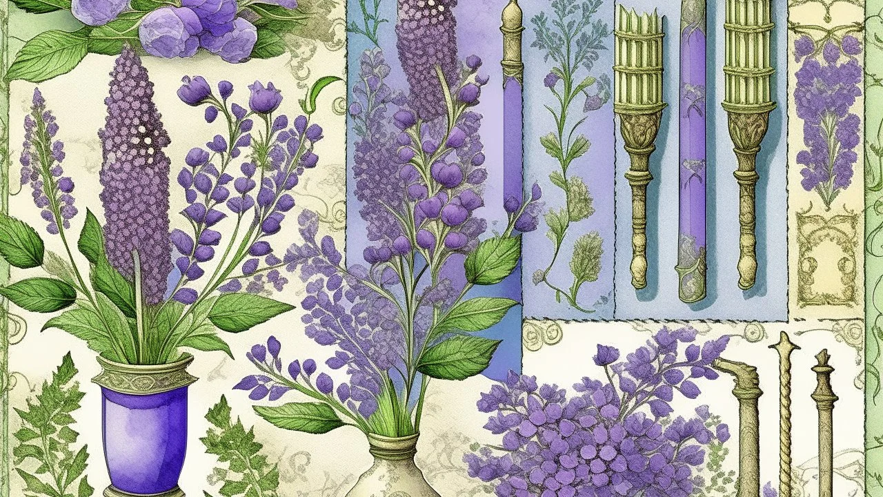 background, vintage Purple Broom clip art, Neutral, soft, watercolor, elegant, Flora Collage, Purple Kit, fairytale theme, vintage card design, purple, Watercolor, trending on artstation, sharp focus, studio photo, intricate details, highly detailed, by greg rutkowski, Watercolor, trending on artstation, sharp focus, studio photo, intricate details, highly detailed, by greg rutkowski