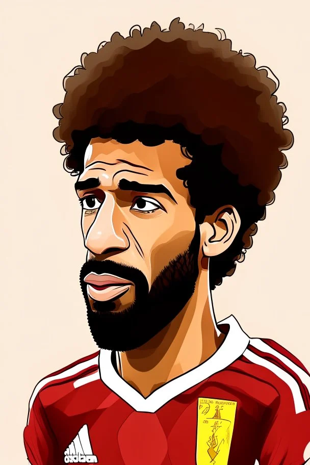 Mohamed Salah Egyptian soccer player cartoon 2d