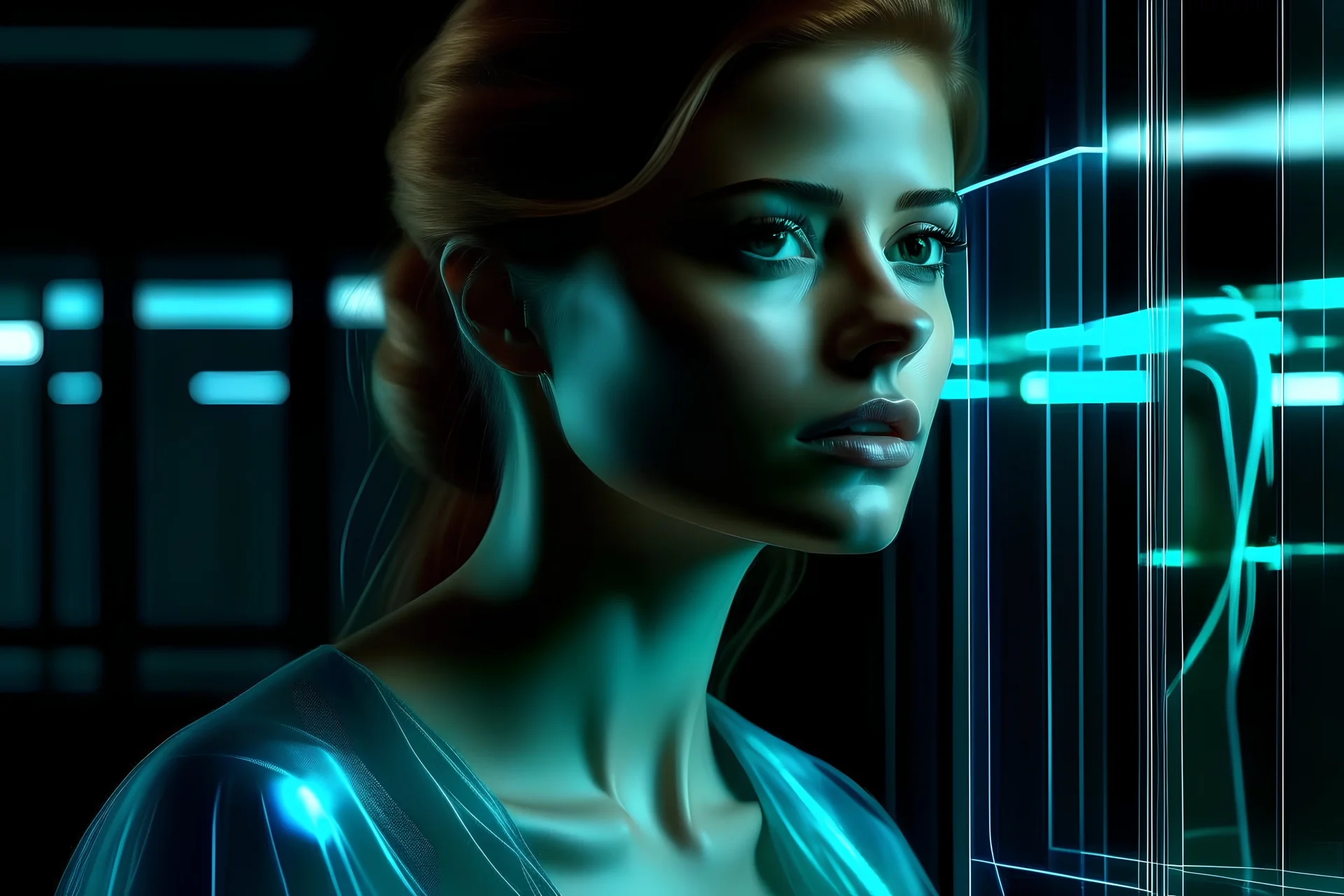 A photo of a beautiful woman made entirely of glass. Cinematic. Realistic.