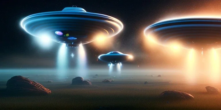 extra-terrestrial, 8K, photo realistic, highly detailed, lught ufo, light colors