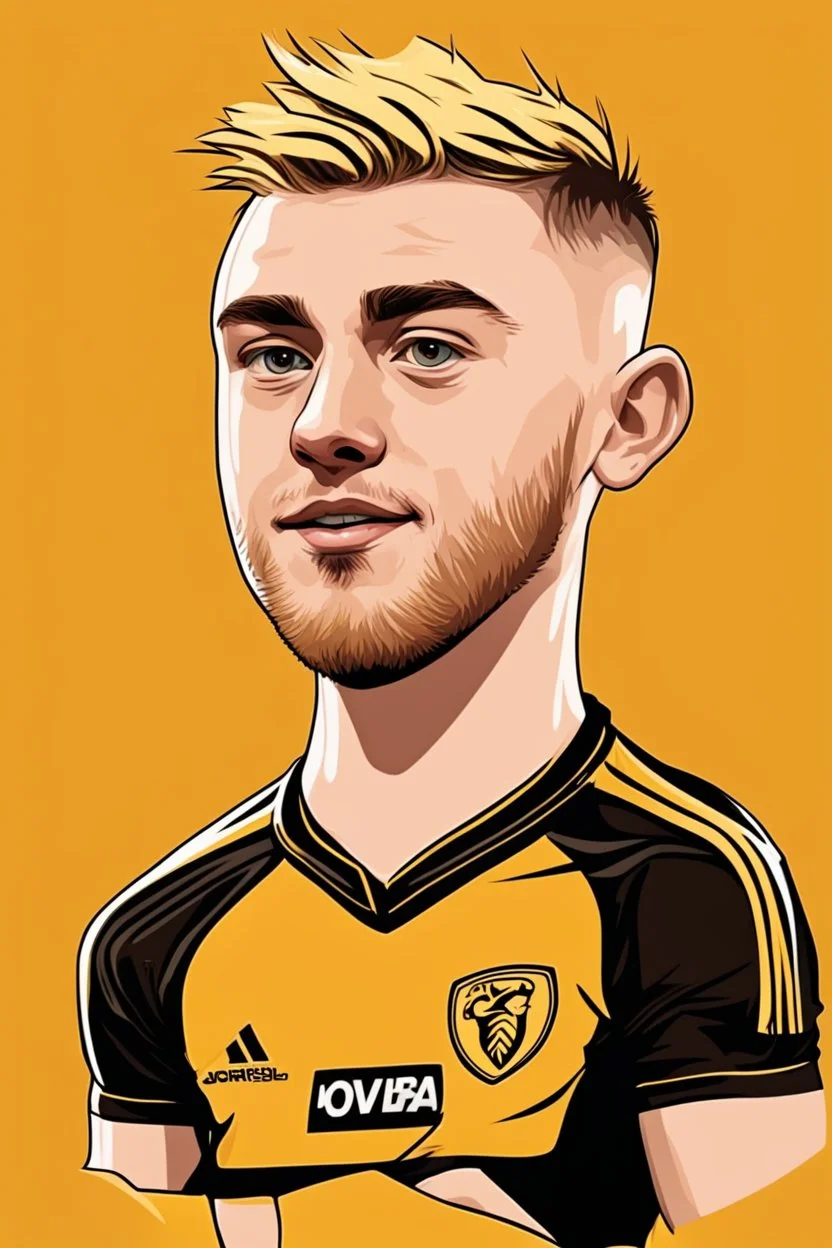 Jarrod Bowen English football player ,cartoon 2d