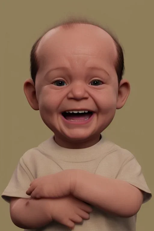 George costanza toddler, smile, full body, hyper realistic