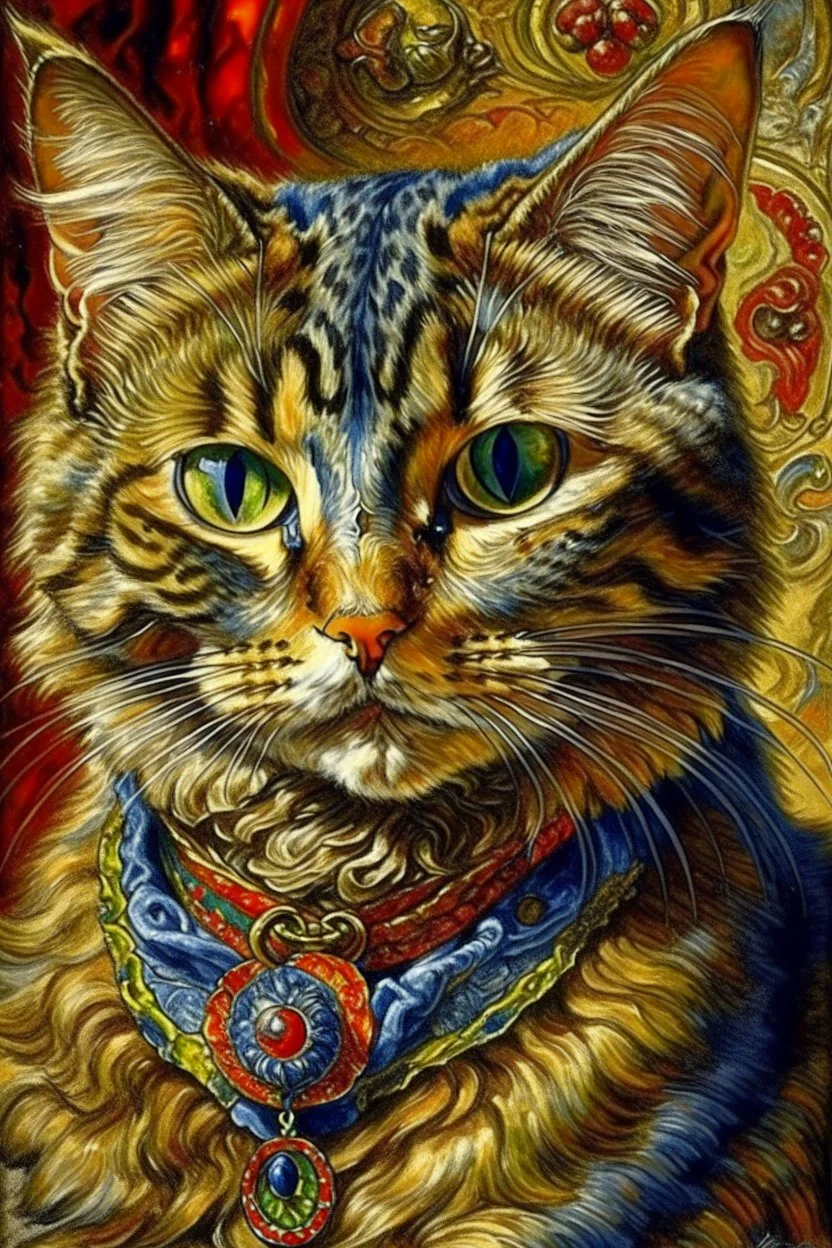 Portrait of a cat by Louis wain