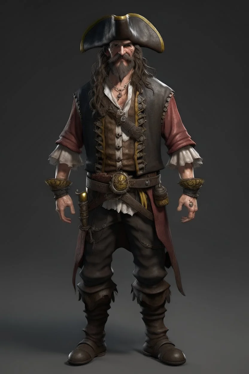 pirate, realistic style, full figure frontal view