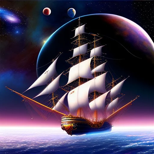 Spanish galleon in outer space