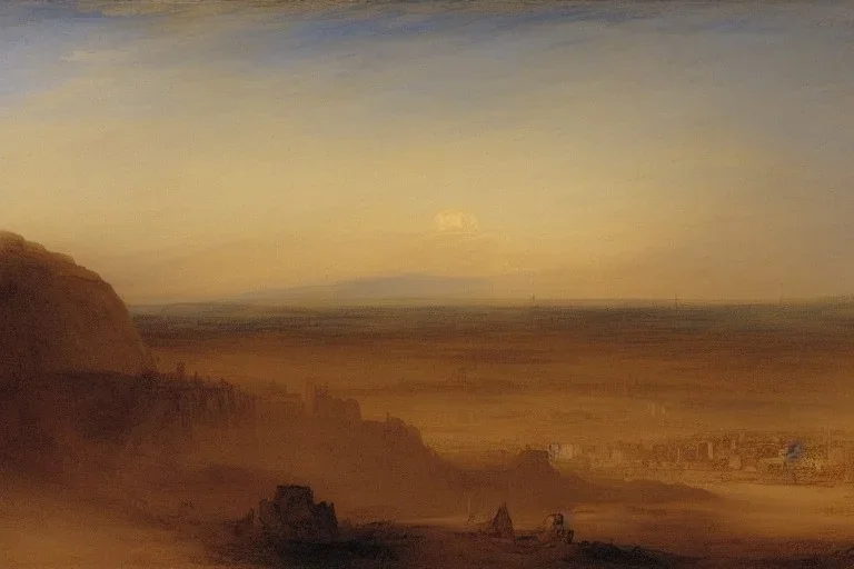 the city of Strömstad in the desert painted by William Turner