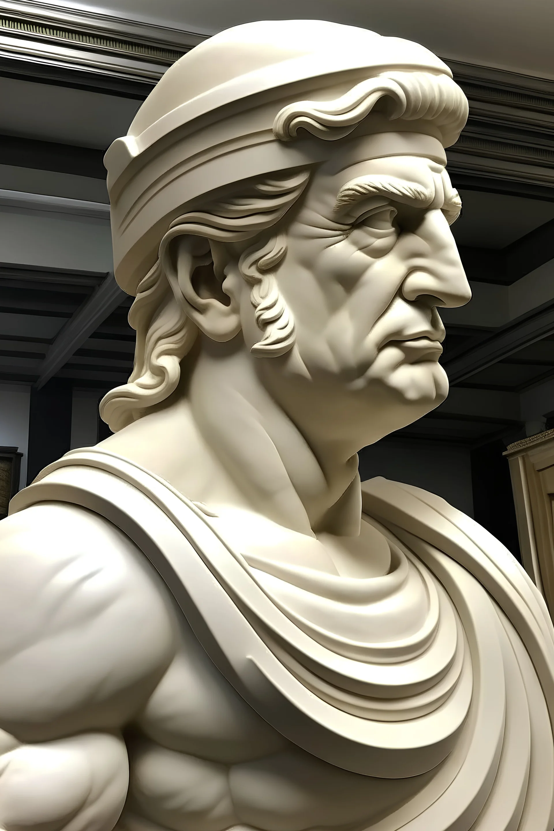 greek sculpture of Trump