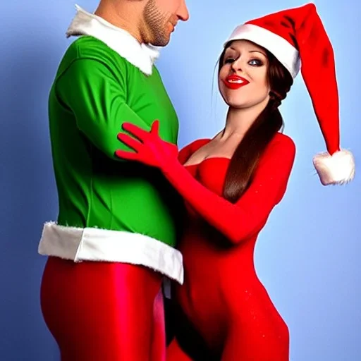 amorous surprise visit, by a sultry female Christmas elf