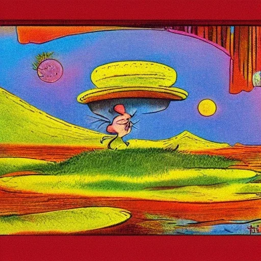 from krazy kat and ignatz mouse by herriman Coconino County, Arizona psychedelic landscape