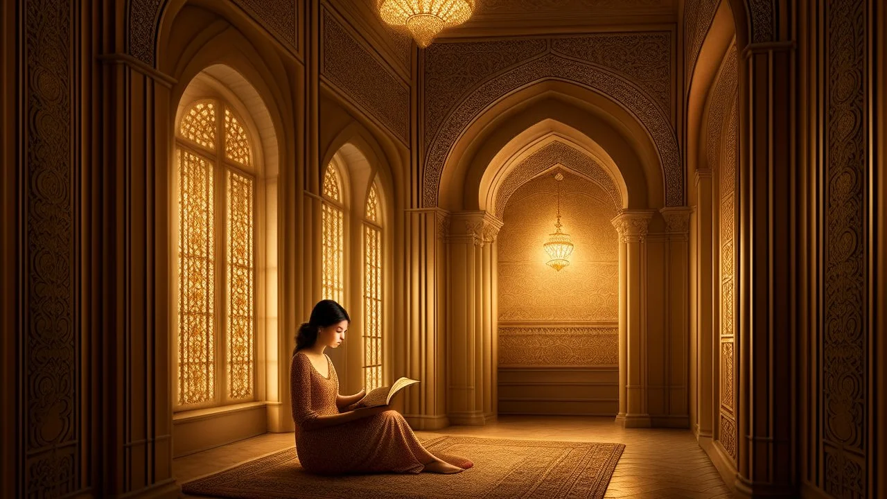 The image portrays an atmosphere of tranquility and focus, with an individual reading a book in a serene and comfortable setting. It reflects the spirit of self-improvement and personal growth, as the person appears engrossed in exploring inspiring content that contributes to their personal development and knowledge acquisition. The appropriate lighting and intricate details enhance a positive and motivating ambiance for learning and advancement.