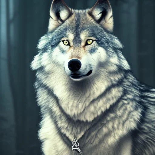 wolf, blue, masterpiece, expert, 8K, hyperrealism, sharp focus, cinematic lighting