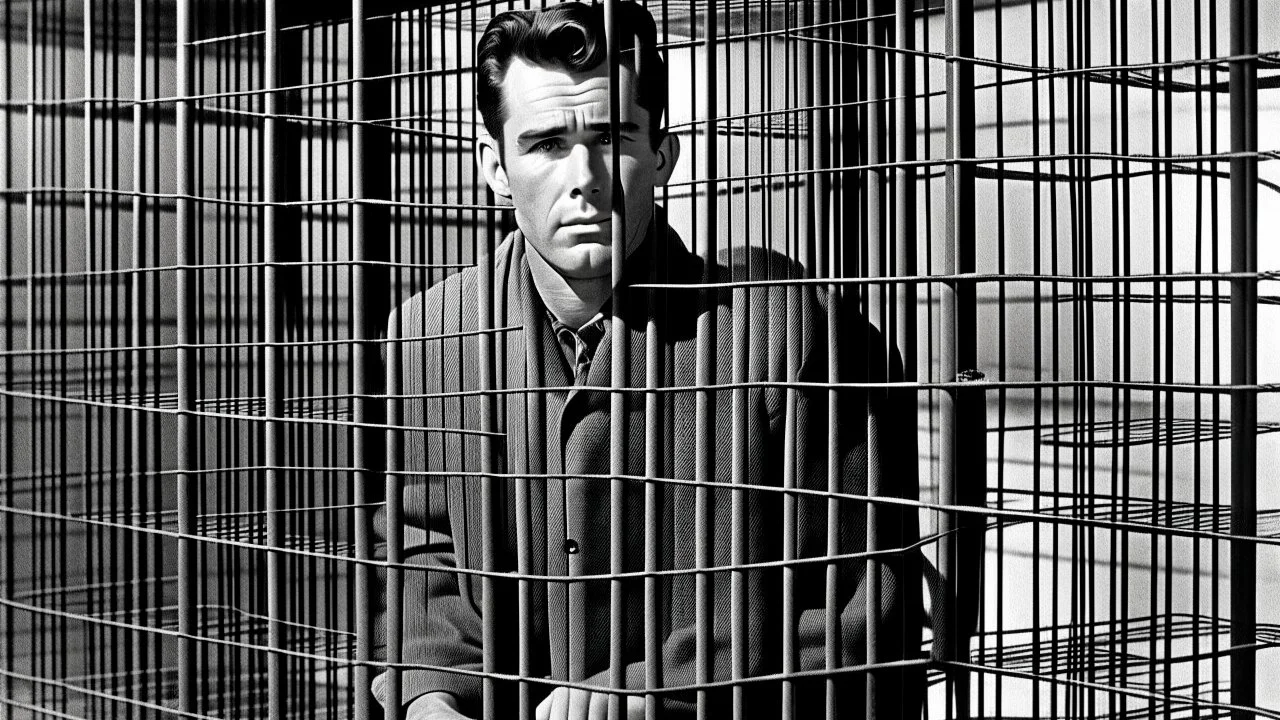 rich prisoner behined cage 50s