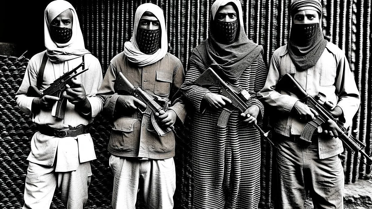 Four men masked egyptian killers 1960 bloody guns