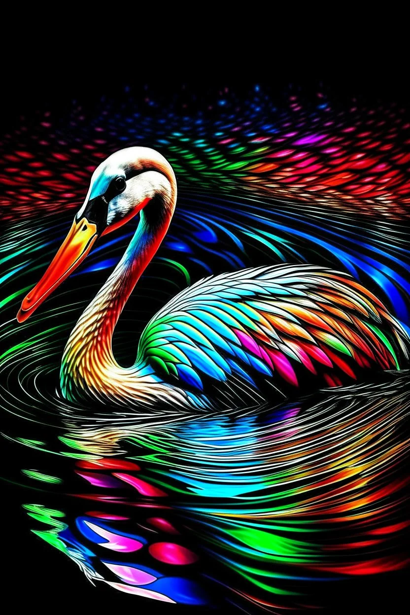 Psychedelic swan