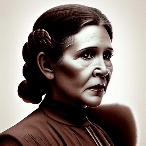 [[extrem stunning photorealistic carrie fisher as princess leia in star wars]] :: [[photorealistic sharp brown eyes, inticate ornate white gown, symmetrical short hair, head and shoulders portrait, 8k resolution photorealistic hyperdetailed portrait, intricately detailed, triadic colors]]