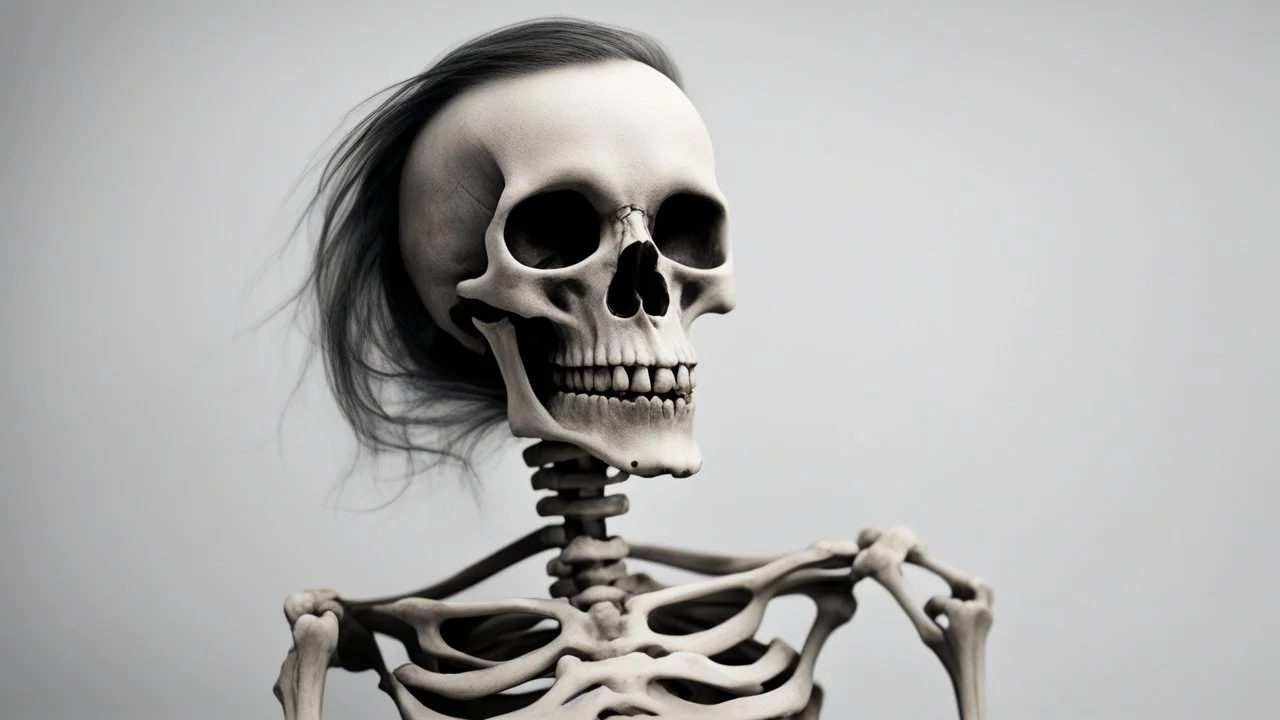 скелет с волосами