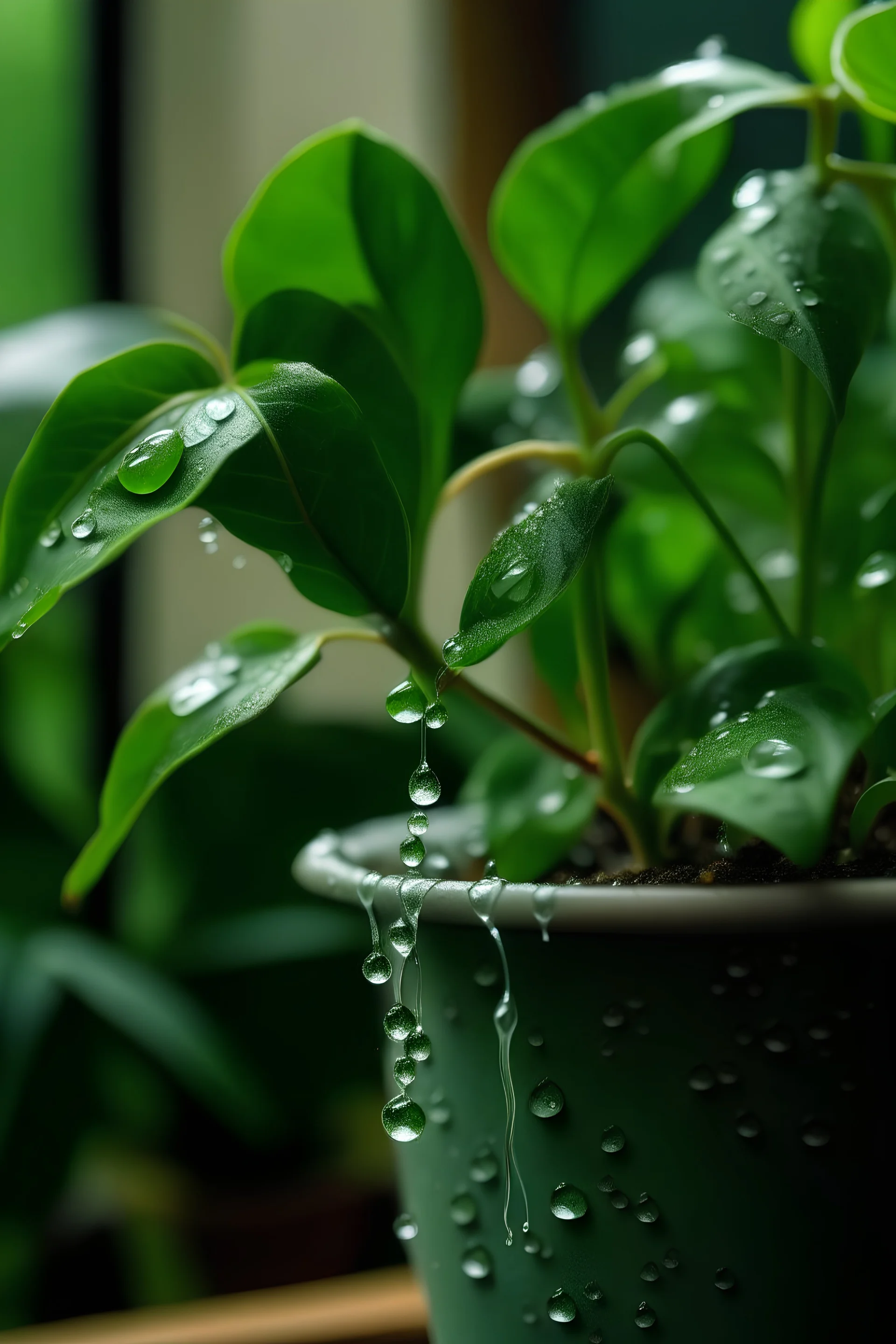 Foto de una planta regada