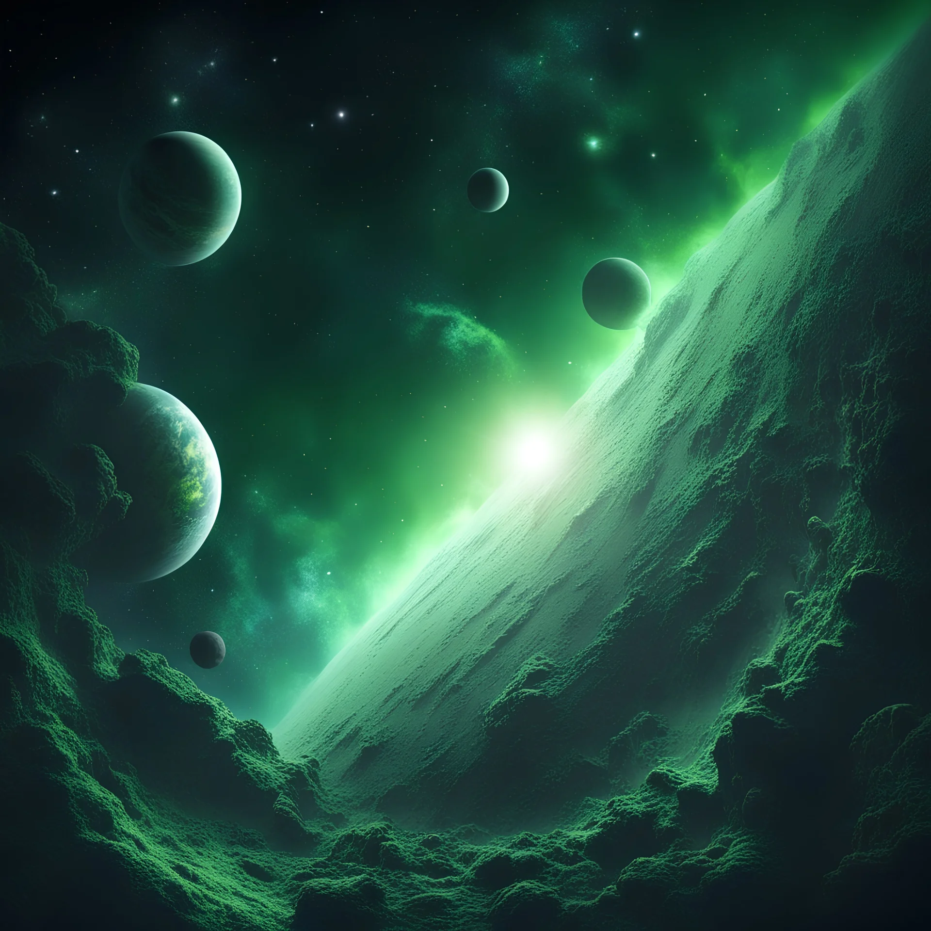 green outer space