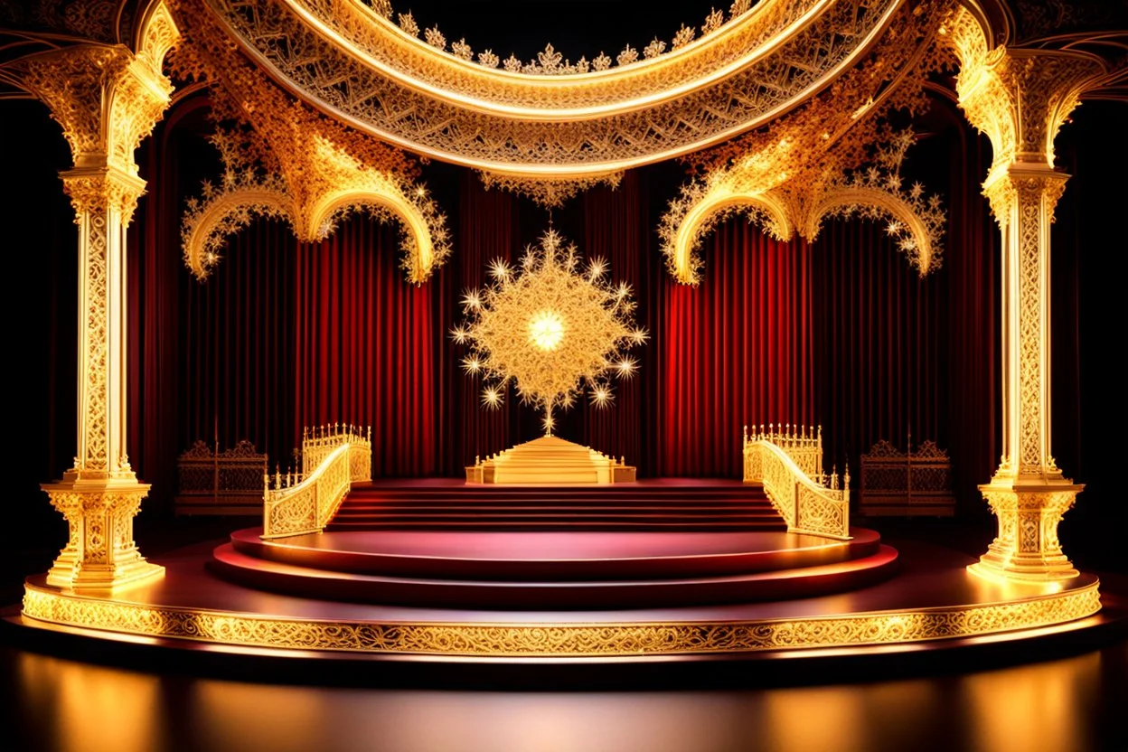 image of a Royal stage with 3d fractal base decoration